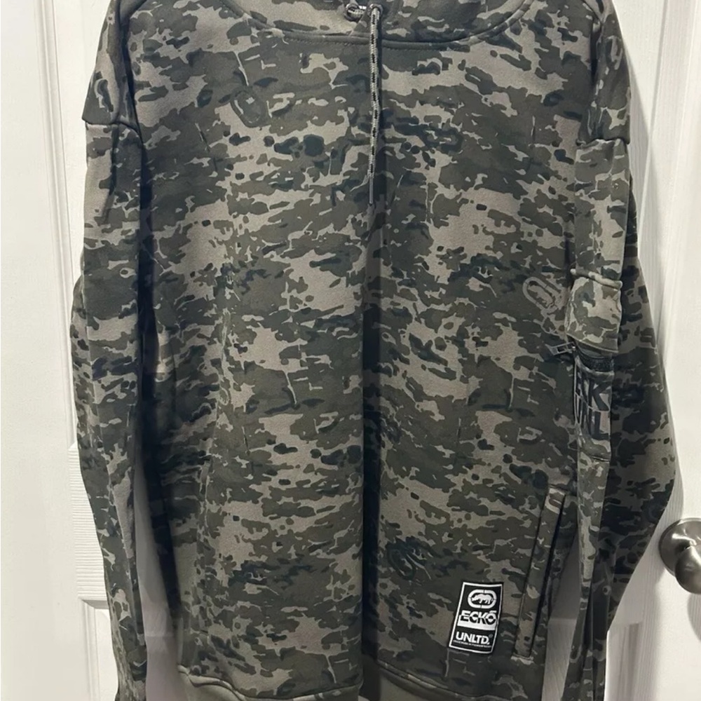 Ecko Unlimited Olive Aussie Camo PulloverJacket